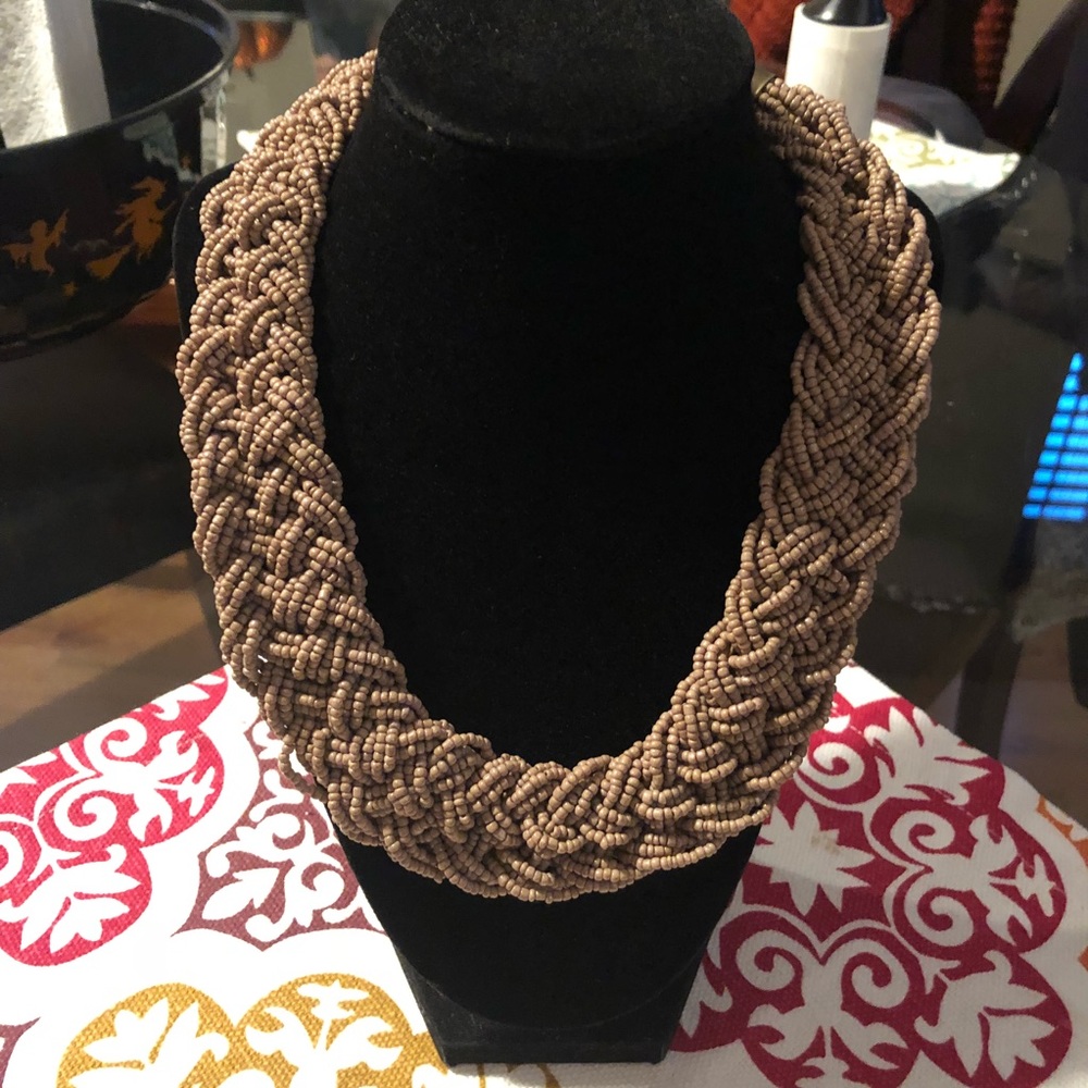 Woven beaded necklace